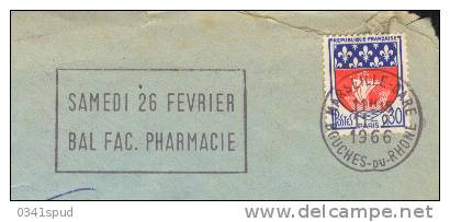 1966 France 13  Marseille  Pharmacie  Pharmacy  Farmacia  Sur Lettre éntiere - Farmacia