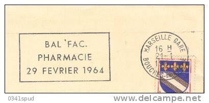 1964 France 13 Marseille   Pharmacie  Pharmacy  Farmacia   Sur Lettre éntiere - Pharmacy