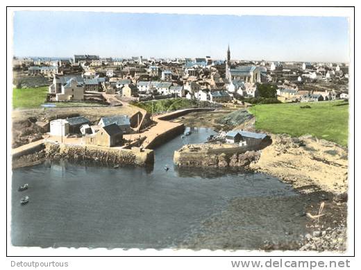 2 Cpsm Ile D OUESSANT Cpsm Lampaul D'ouessant Vue Panoramique Port Bourg Plage - Ouessant