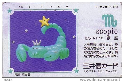 Télécarte Japon - ZODIAQUE SCORPION - Scorpio Zodiac Horoscope Japan Phonecard Horoskop - Zodiaco