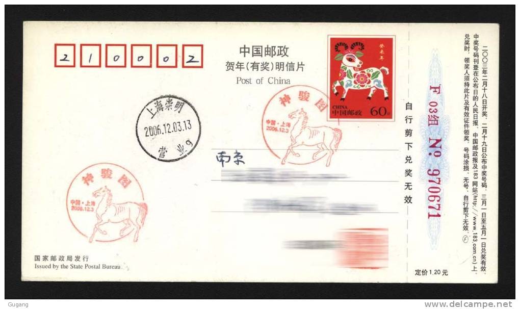 China 2005´ Horse Painting,special Postmark - Ansichtskarten