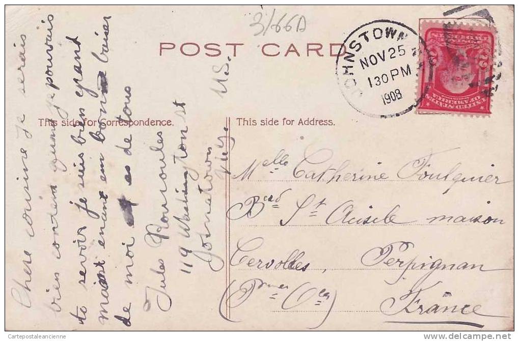 US THANKSGIVING GREETINGS Turkey Publish: SANDER 502- Send 25.11.1908 FOULQUIER Maison Cervolles PERPIGNAN - 3166A - Thanksgiving