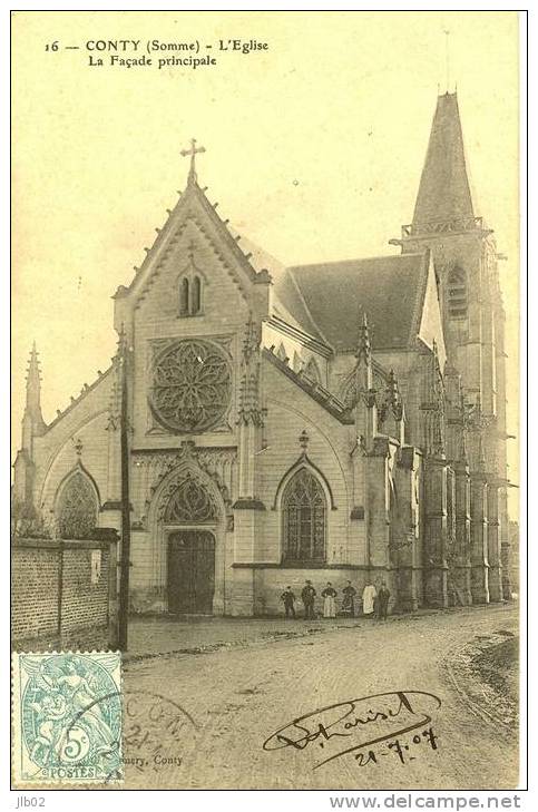 16 - Conty ( Somme ) - L'Eglise  La Facade Principale - Conty