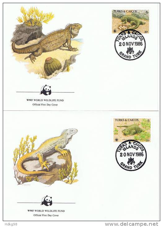 TC+ Turks Caicos 1986 Mi 777-80 FDC Naturschutz - Turcas Y Caicos