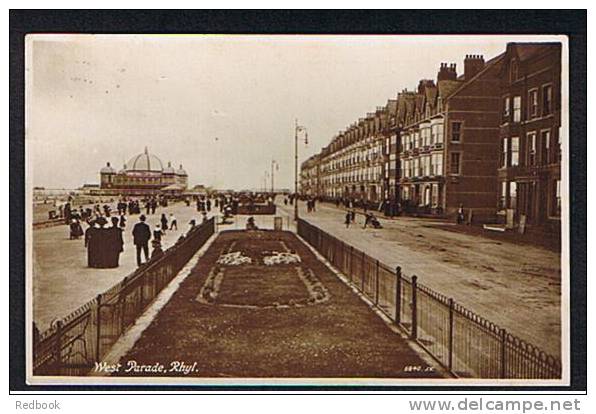 Early Real Photo Postcard West Parade Rhyl Flintshire Wales - Ref B140 - Flintshire