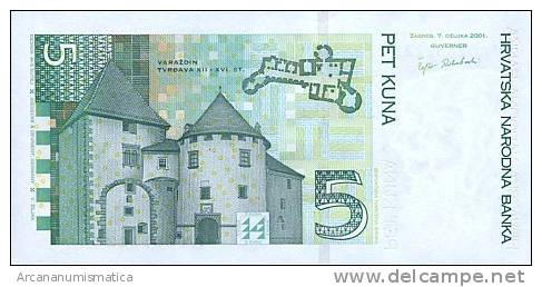 CROACIA  5  KUNA  2001  KM#28?  PLANCHA/SC/UNC   DL-6002 - Croatie