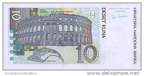 CROACIA  10  KUNA  2001  KM#29?  PLANCHA/SC/UNC   DL-6024 - Croacia