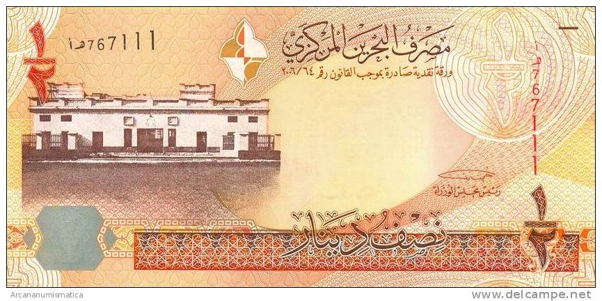 BAHRAIN  1/2  DINAR  2006  (2008)  PLANCHA/SC/UNC    DL-6035 - Bahrein