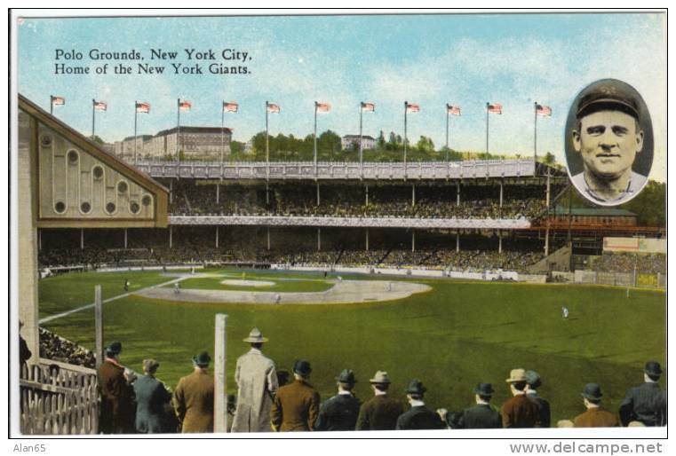 Polo Grounds New York City Baseball Field Stadium, New York Giants MLB Team, Vintage Postcard - Honkbal
