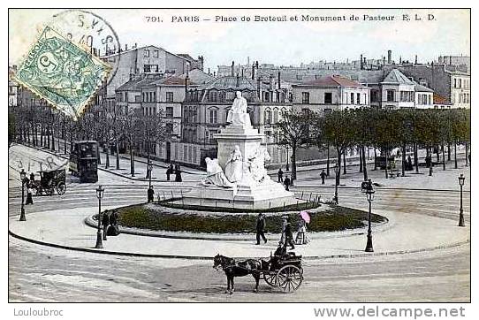 75 PARIS PLACE DE BRETEUIL ET MONUMENT DE PASTEUR EDIT E.L.D. - Arrondissement: 07