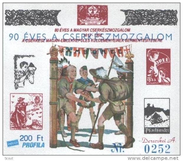 UNGHERIA - HUNGARY - HONGRIE - 2002 - 90 ANNI SCAUTISMO UNGHERESE (?) SOVRASTAMPATO BLU MNH ** - Erinnofilia