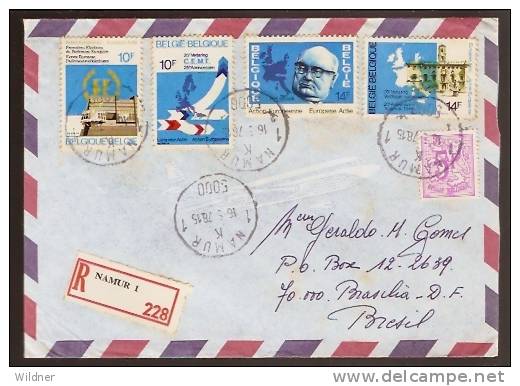 BELGIUM - 1978 REG. NAMUR COVER TO BRAZIL / 5 STAMPS - Cartas & Documentos