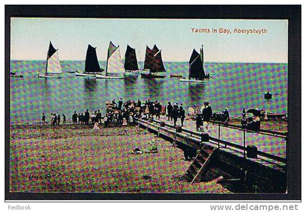 Early Postcard Yachts In Bay Aberystwyth Cardigan Wales - Ref B 141 - Cardiganshire