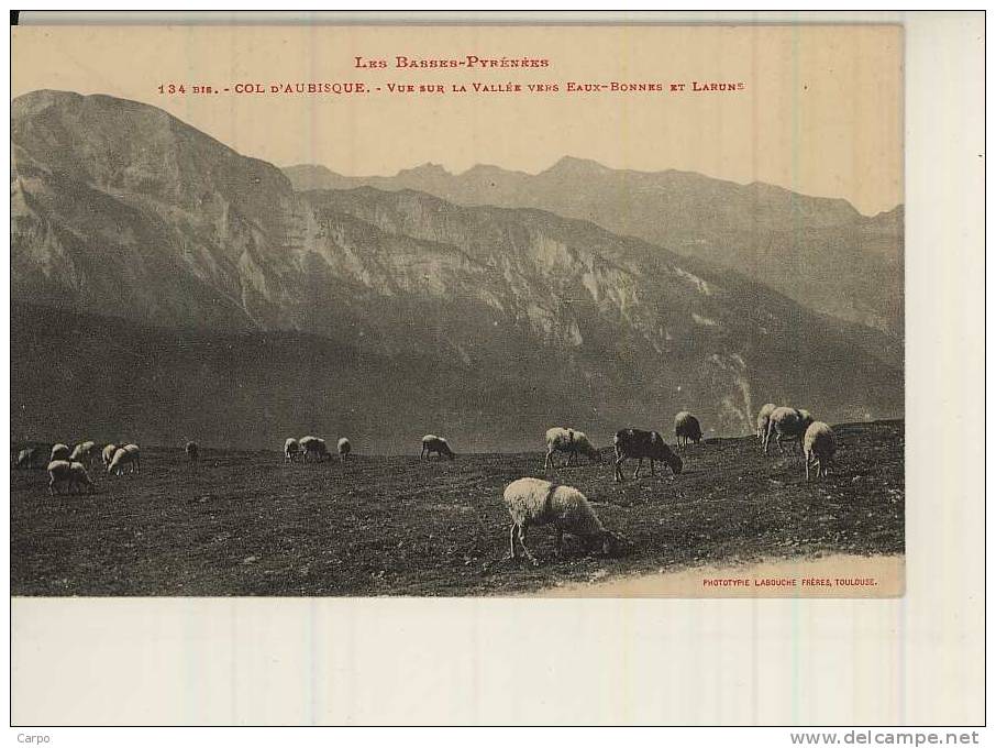 Col D'Aubisque. - Vue Sur La Vallée Vers EAUX-BONNES Et LARUNS. (Mouton) - Laruns