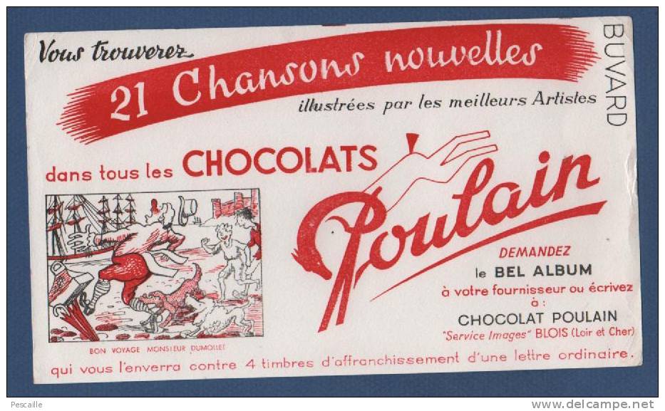 BUVARD CHOCOLAT POULAIN - 21 CHANSONS NOUVELLES - Kakao & Schokolade