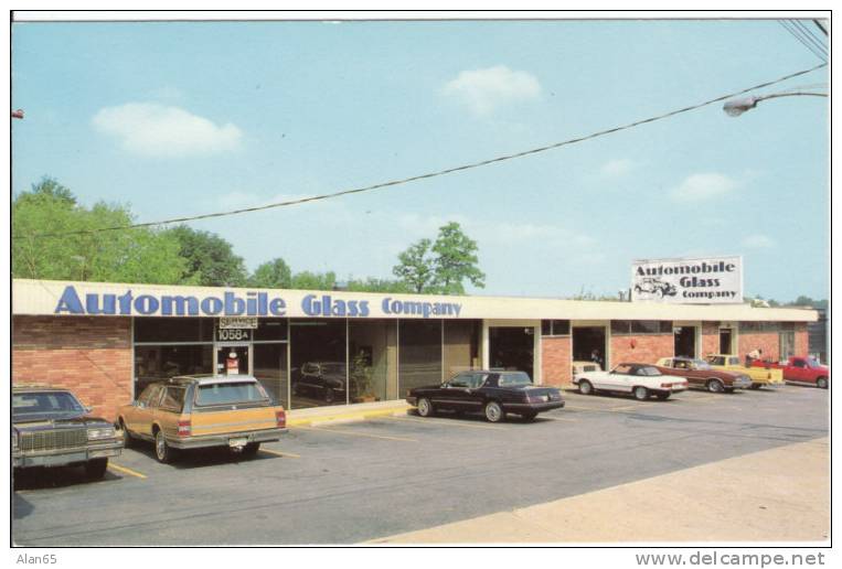 Auto Glass Company, Car Service, 1980s Autos Mercedes And Stationwagon, Atlanta GA Business Store - Atlanta
