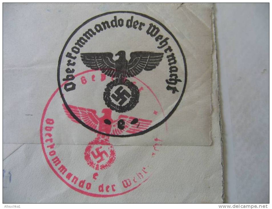 MARCOPHILIE LETTRE:DANMARK 14/08/1941 PLEINE GUERRE POUR MARSEILLE CENSURE ALLEMANDE OBERTOMMANDO DER WEHRMACHT/GEOFFNET - Covers & Documents