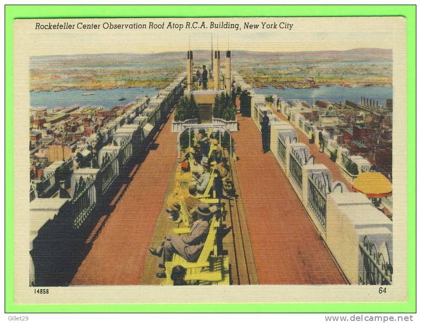 NEW YORK CITY, NY - ROCKEFELLER CENTER OBSERVATION ROOF ATOP  R.C.A. BUILDING - ANIMATED - - Autres Monuments, édifices