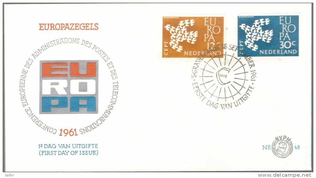 FDC - 1961  NEDERLAND - 1961