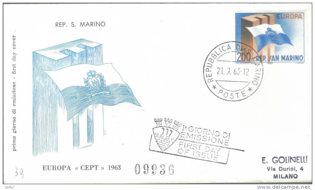 FDC - 1963  SAN MARINO - 1963