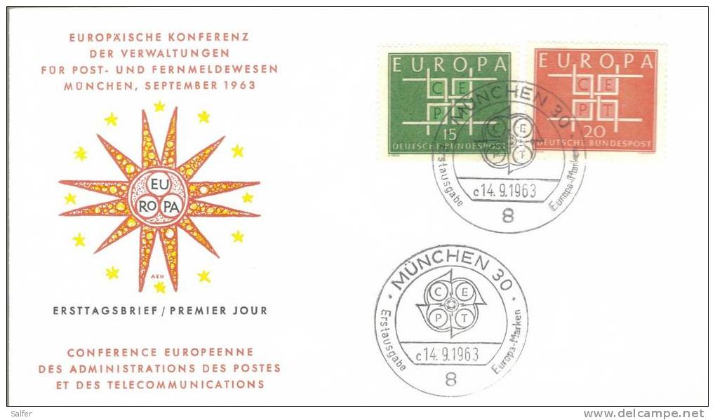 FDC - 1963  DEUTSCHLAND BUND - 1963