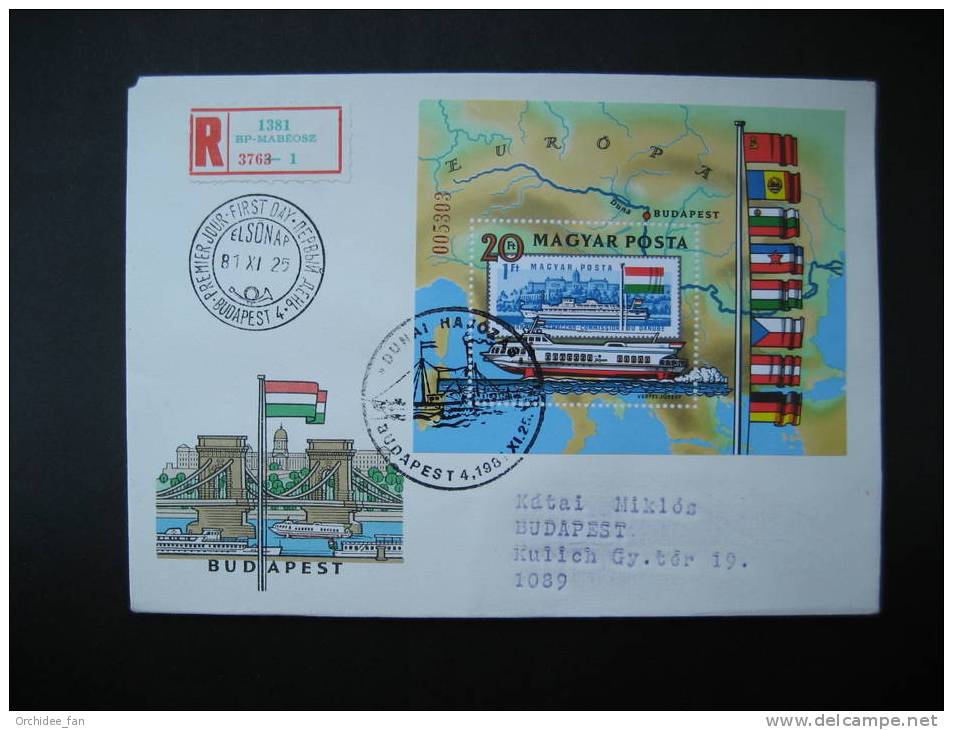 Ungarn 1981, 125-Jahre Europäische Donaukomission Block 153A FDC - Maritime
