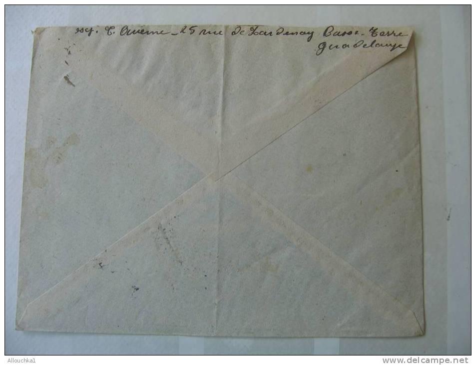 1948 MARCOPHILIE LETTRE DE BASSE TERRE EN GUADELOUPE TIMBRE MARIANNE DE GANDON 15F PAR AVION P/ LAMBALLE COTE DU NORD 22 - Cartas & Documentos