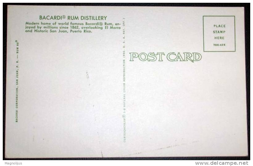 Puerto Rico,San Juan,Factory,Distillery,Bacardi Rum,Alcohol,Drink,postcard - Puerto Rico