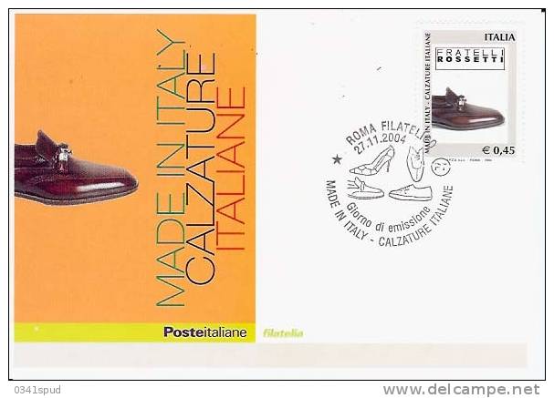 2004 Italia  Carte Maximum   Chaussure Scarpe - Textiel