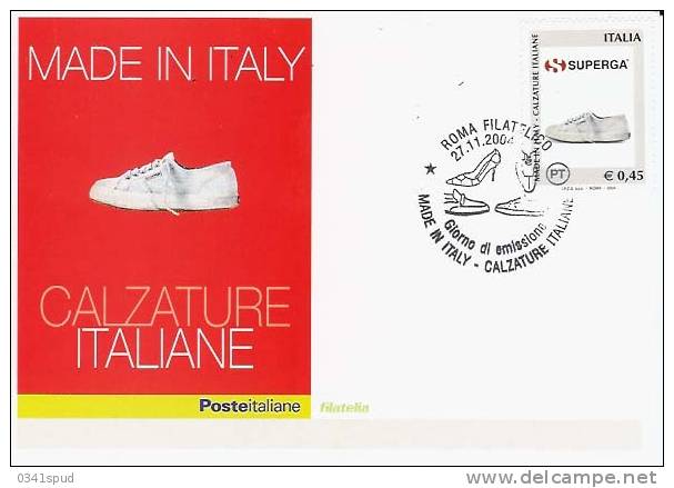 2004 Italia  Carte Maximum   Chaussure  Scarpe - Textil