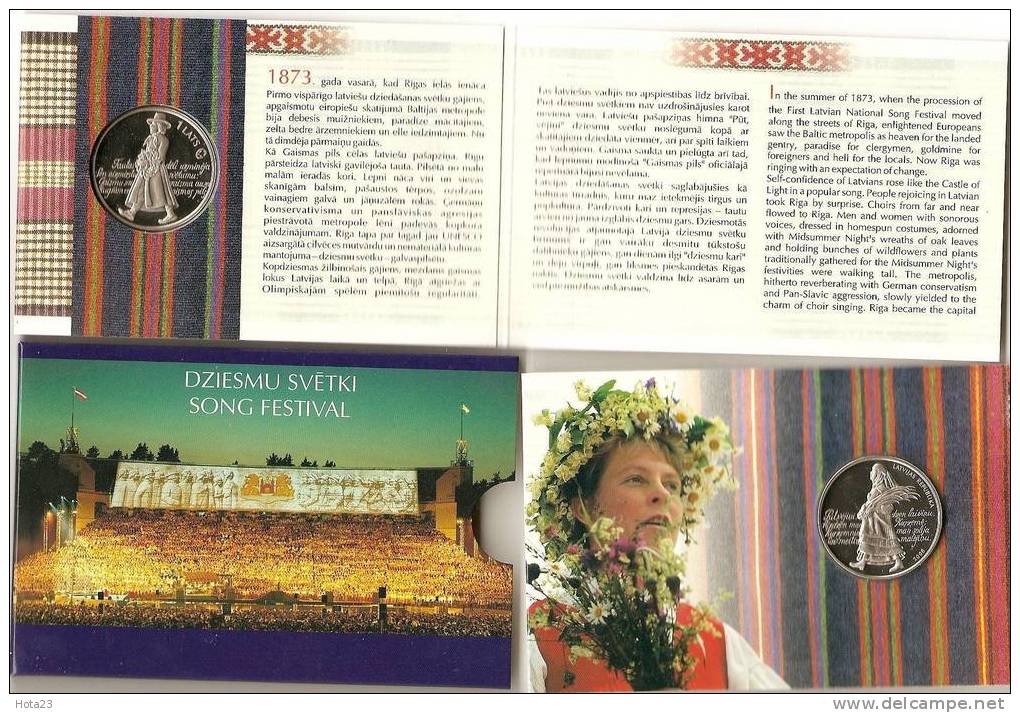 Latvia 2008 - 1 Lats   Coin - SONG FESTIVAL - National Costume - BU CU /NI - Letland