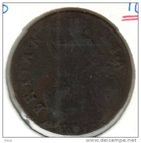 GREAT BRITAIN 1/2  PENNY WOMAN  BRITANNIA FRONT KING WIII HEAD BACK 1697 VG  READ DESCRIPTION CAREFULLY !!! - Otros & Sin Clasificación