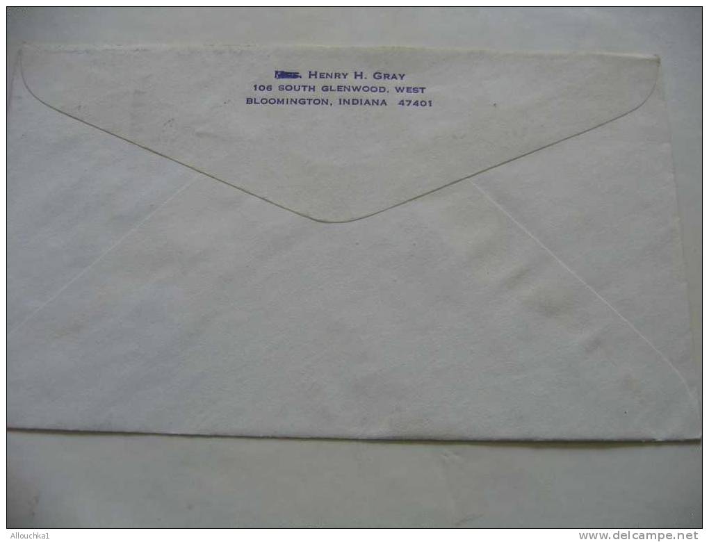 1971 MARCOPHILIE LETTRE DES ETATS UNIS USA :BLOOMINGTON N.I   POUR PARIS / FRANCE /AIR MAIL - Storia Postale