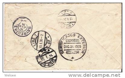 Ecu047/  ECUADOR - Vulkan (4 X) + Postal-Überdruck 1936 - Ecuador