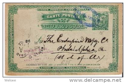 Ecu069/  ECUADOR - P 15, Ovalstempel Guayaquil 1898, USA - Ecuador