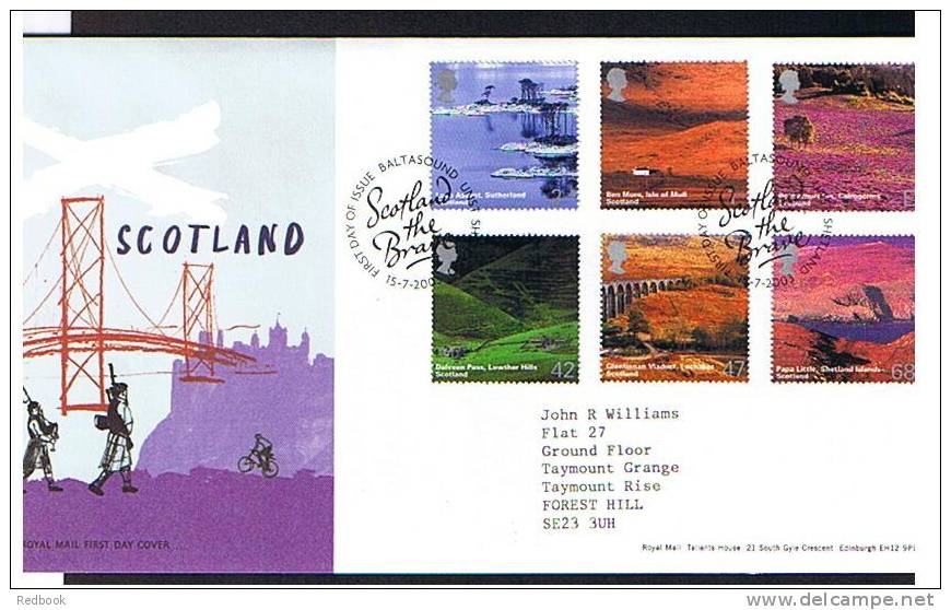 2003 Scotland GB FDC First Day Cover - Ref B142 - 2001-2010 Decimal Issues