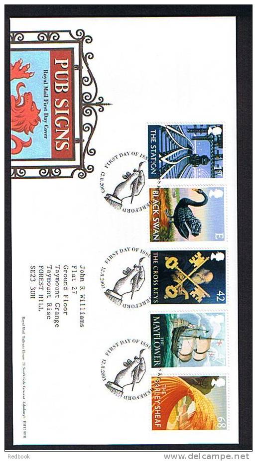 2003 Pub Sign GB FDC First Day Cover - Ref B142 - 2001-2010 Em. Décimales