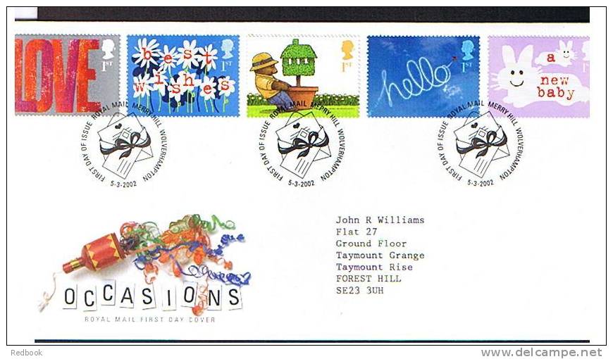 2002 Occasions GB FDC First Day Cover - Ref B142 - 2001-2010 Decimal Issues