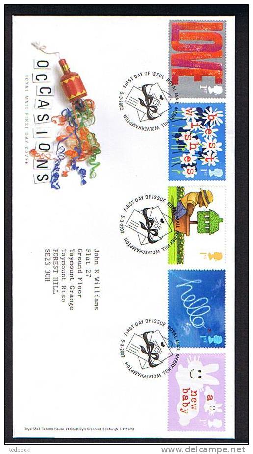 2002 Occasions GB FDC First Day Cover - Ref B142 - 2001-2010 Em. Décimales
