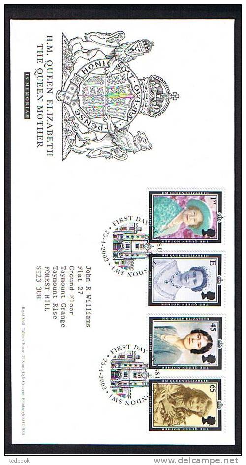 2002 The Queen Mother GB FDC First Day Cover - Ref B142 - 2001-2010 Dezimalausgaben