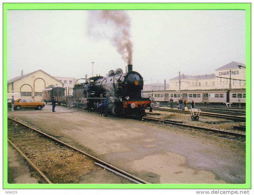 TRAIN - GARE DE CHARTRES - LOCOMOTIVE À VAPEUR EN 1988 - - Stazioni Con Treni