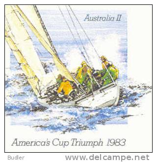 AUSTRALIA : 1983 : Post. Stat. : SAILING-BOAT,SAILING-RACE,AMERICA?CUP,AUSTRALIA II,TROPHY,FLAG, - Schiffahrt