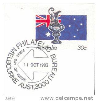 AUSTRALIA : 1983 : Post. Stat. : SAILING-BOAT,SAILING-RACE,AMERICA?CUP,AUSTRALIA II,TROPHY,FLAG, - Maritime