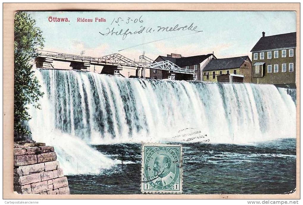 OTTAWA Rideau Falls Dated 03.15.1906 To MELOCHE Publisher: JLLISTRATED POST CARD & Co N°4005 - CANADA KANADA -3278A - Ottawa