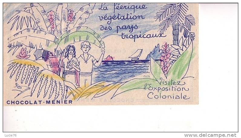 CHOCOLAT  MENIER  -  Visitez L´Exposition Coloniale -  La Féerique Végétation Des Pays Tropicaux - Image Coloriée - Autres & Non Classés