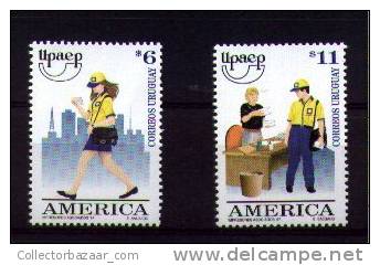 AMERICA UPAEP MNH STAMP Mail Man, Mail Woman, Letter, Package - Autres & Non Classés