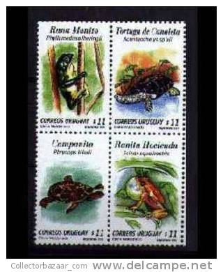 URUGUAY STAMP MNH REPTILE AMPHIBIANS  Frogs Turtles Tortoises - Frogs