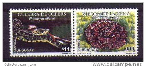 URUGUAY STAMP MNH REPTILE AMPHIBIANS  Snakes - Serpenti