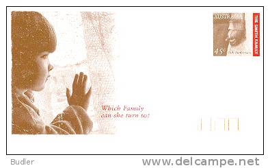AUSTRALIA : 1993 : Post. Stat. : THE SMITH FAMILY,CHILD,HANDS,CHARITY,ASSISTANCE, - Entiers Postaux