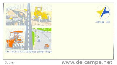 AUSTRALIA : 1983 : Post. Stat. : TRANSPORT,ROAD,ROAD-BUILDING,ROAD-CONSTRUCTION,EARTHWORKS, - Postal Stationery